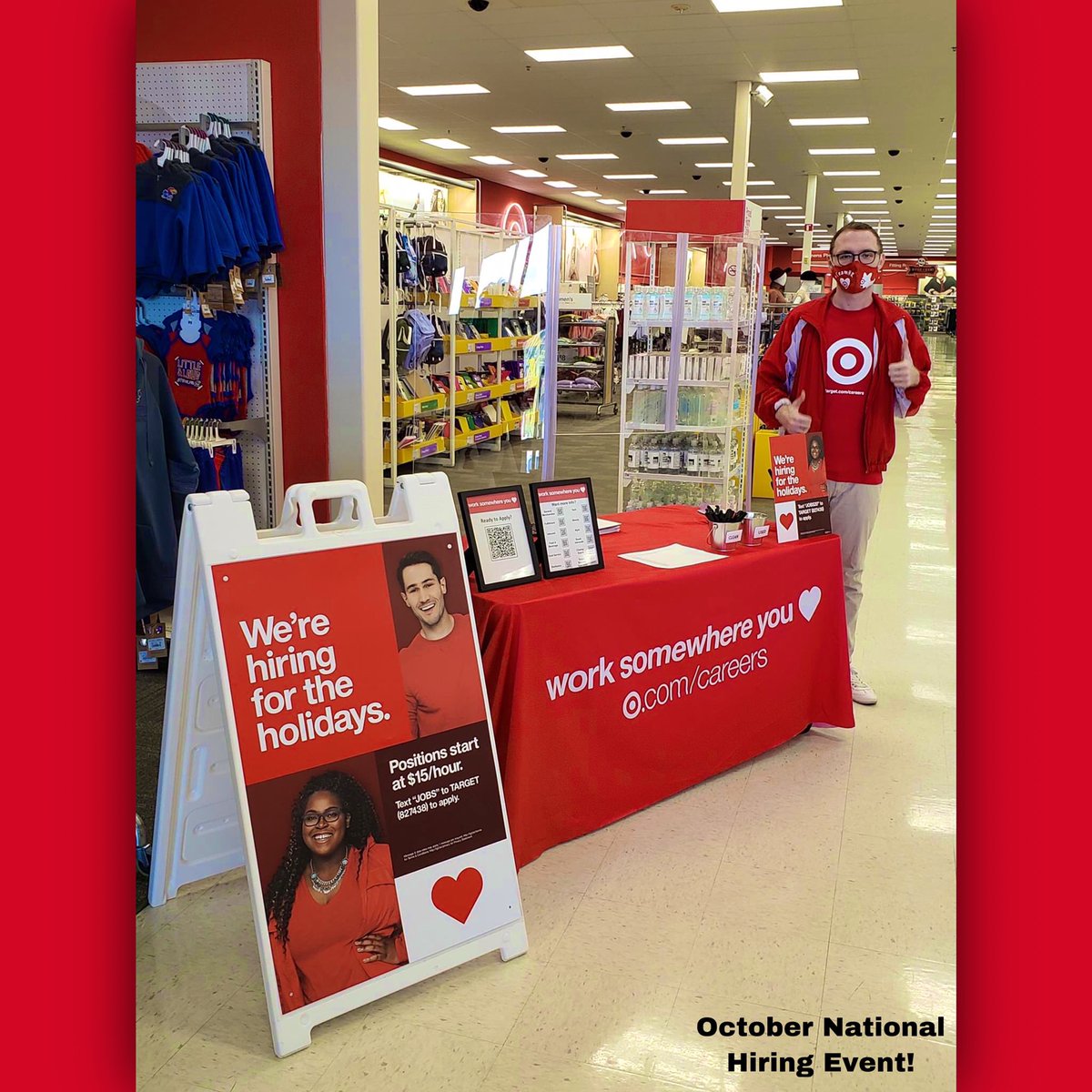 Gavin 🌟 (@gavinrrobinson) on Twitter photo National Hiring Event is safely underway! Come out to #T1943 this weekend from 9am-5pm and learn how to #WorkSomewhereYouLove 🎯
Ecstatic to add on to our amazing team! 🎉
<a href="/StaceyGorrell/">Stacey Gorrell</a> @courtneykayann @EddiefromTarget National Hiring Event is safely underway! Come out to #T1943 this weekend from 9am-5pm and learn how to #WorkSomewhereYouLove 🎯
Ecstatic to add on to our amazing team! 🎉
<a href="/StaceyGorrell/">Stacey Gorrell</a> @courtneykayann @EddiefromTarget