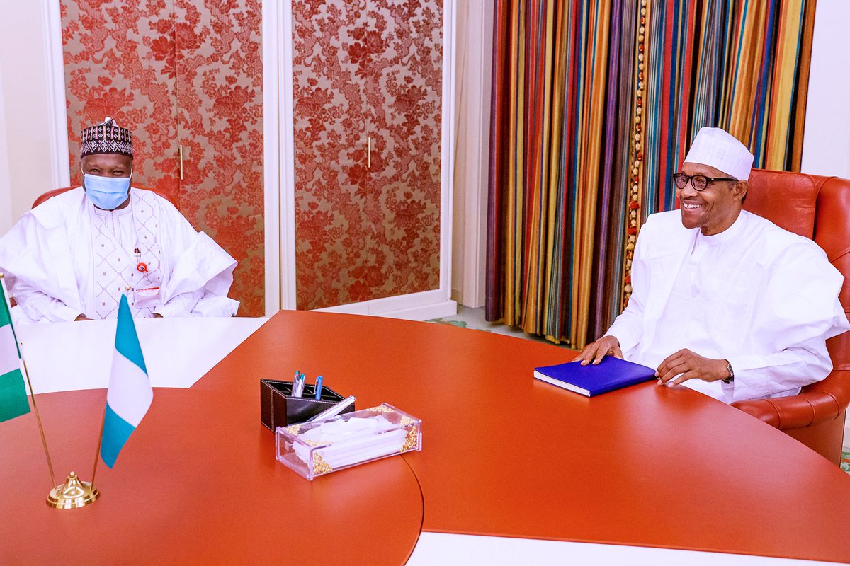 InuwaMedia's tweet photo. Pictures: Earlier today, @GovernorInuwa was granted audience by President @MBuhari at the presidential Villa, Abuja. 

The President and the Governor discussed a number of issues of national importance. https://t.co/fDErhq9oIu