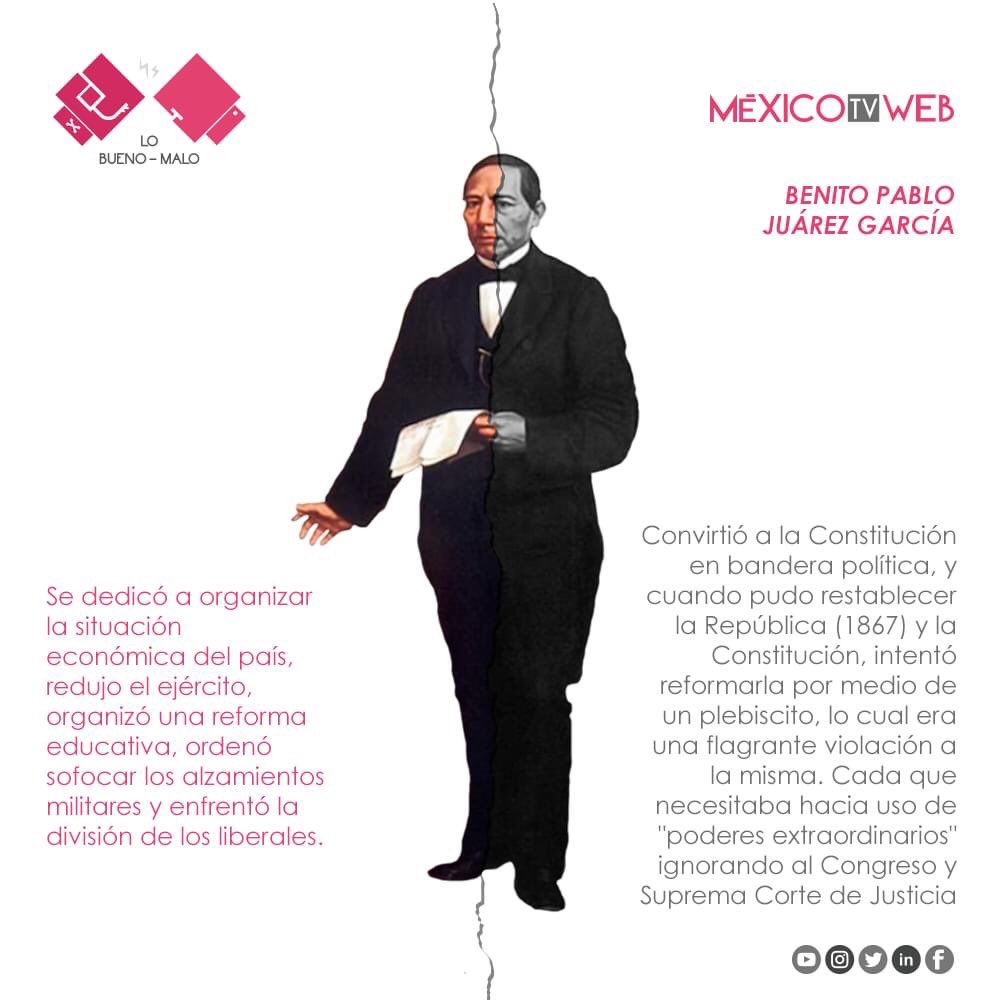 MexicoTvWeb1's tweet photo. LO 👍BUENO👎MALO del #BENITOJÚAREZ

💬💭🗯compártenos tus comentarios y tu opinión .... https://t.co/23w6CLDdYN