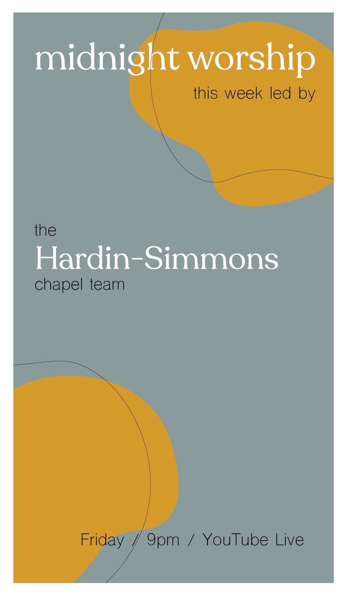 Tonight’s gonna be awesome! We are being led in worship by our friends from <a href="/HSUTX/">Hardin-Simmons University</a> and we couldn’t be more excited about it. Tune in at 9 on our YouTube channel! youtube.com/channel/UC0iio…