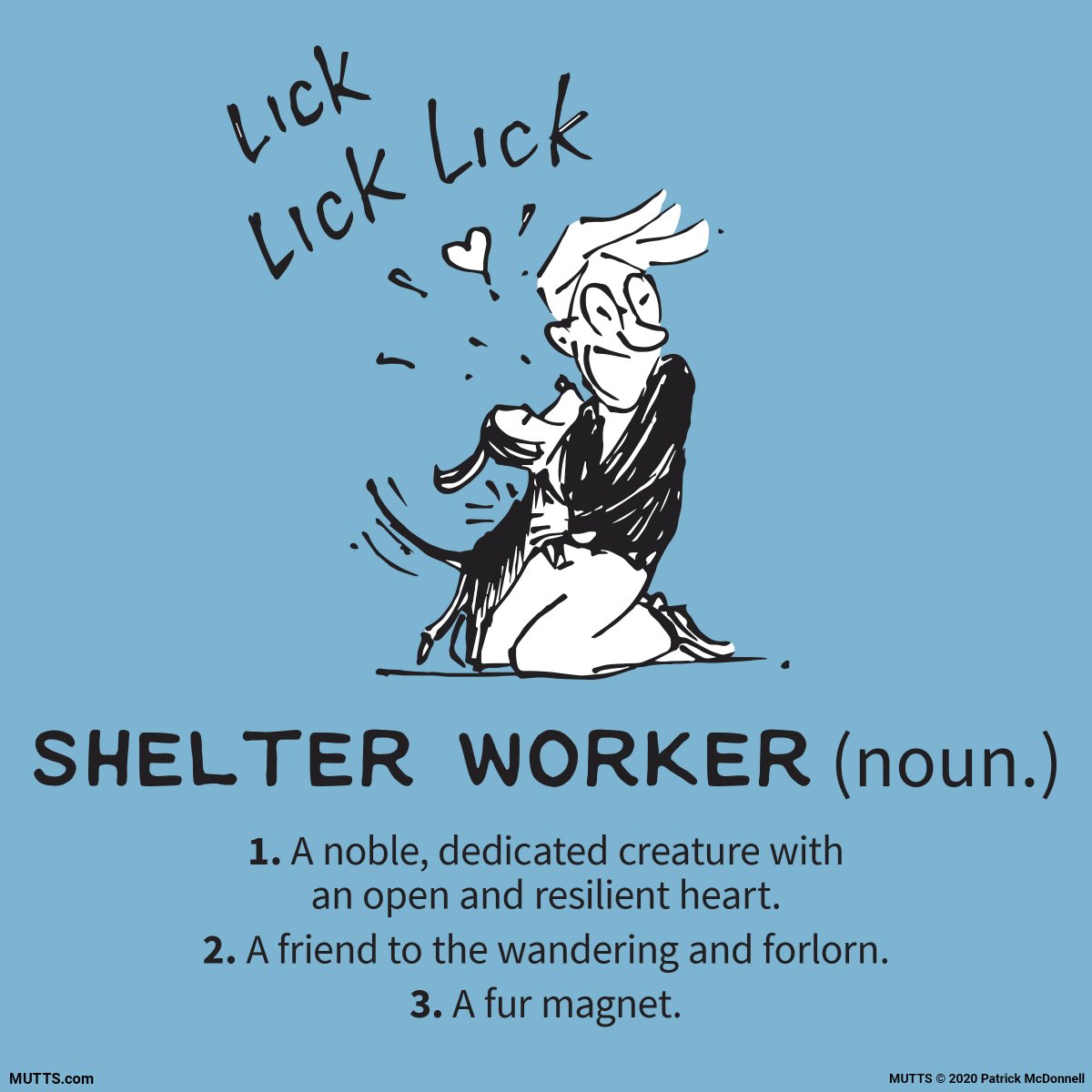 MUTTScomics's tweet photo. We appreciate all shelter workers who bring joy and comfort to animals while they await their adoption day. Great job! https://t.co/kF9t8n7kaA