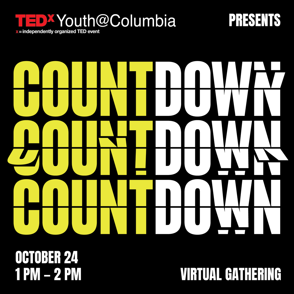 TEDxYouthCola's tweet photo. Join us Saturday, October 24, 1–2 PM for our TEDx Countdown, where we will learn about the climate crisis through TED Talks and action, featuring our partner @SunriseMvmtDC! ☀️

Register now at https://t.co/OrtVW3ZUu7. https://t.co/wlFenW69TP