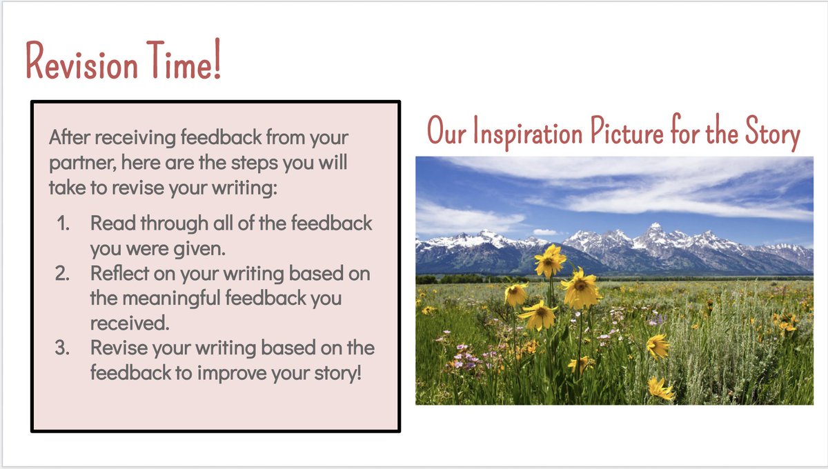 MsRothLRES's tweet photo. Getting peer feedback is a great way for students to reflect on their writing and consider how they can make their stories even better. Today, students continued with their descriptive paragraphs from yesterday and made changes based on meaningful peer feedback. Awesome work! https://t.co/nLn0DSKjwU