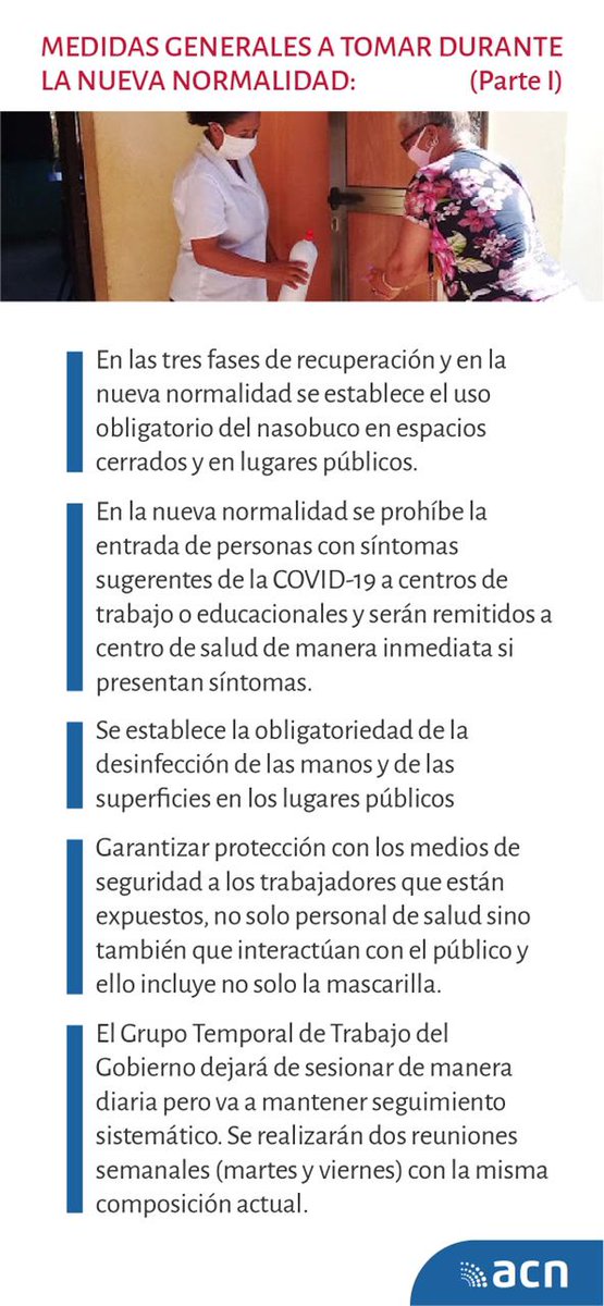 Eli_deCuba's tweet photo. Medidas Generales a tomar durante la #NuevaNormalidad 

#ActuarResponsable #SomosFTUR  #ResponsabilidadIndividual #ResponsabilidadFamiliar #CubaPorLaSalud

@tauro_hn @HdezYoan @JuannCarlosGG @JuanErnestoGut3 @marthadelcmv @mibalbin @UdeLaHabana @JeniferACN_Cuba @_llabona @nicado3 https://t.co/TrEmOzUWoG