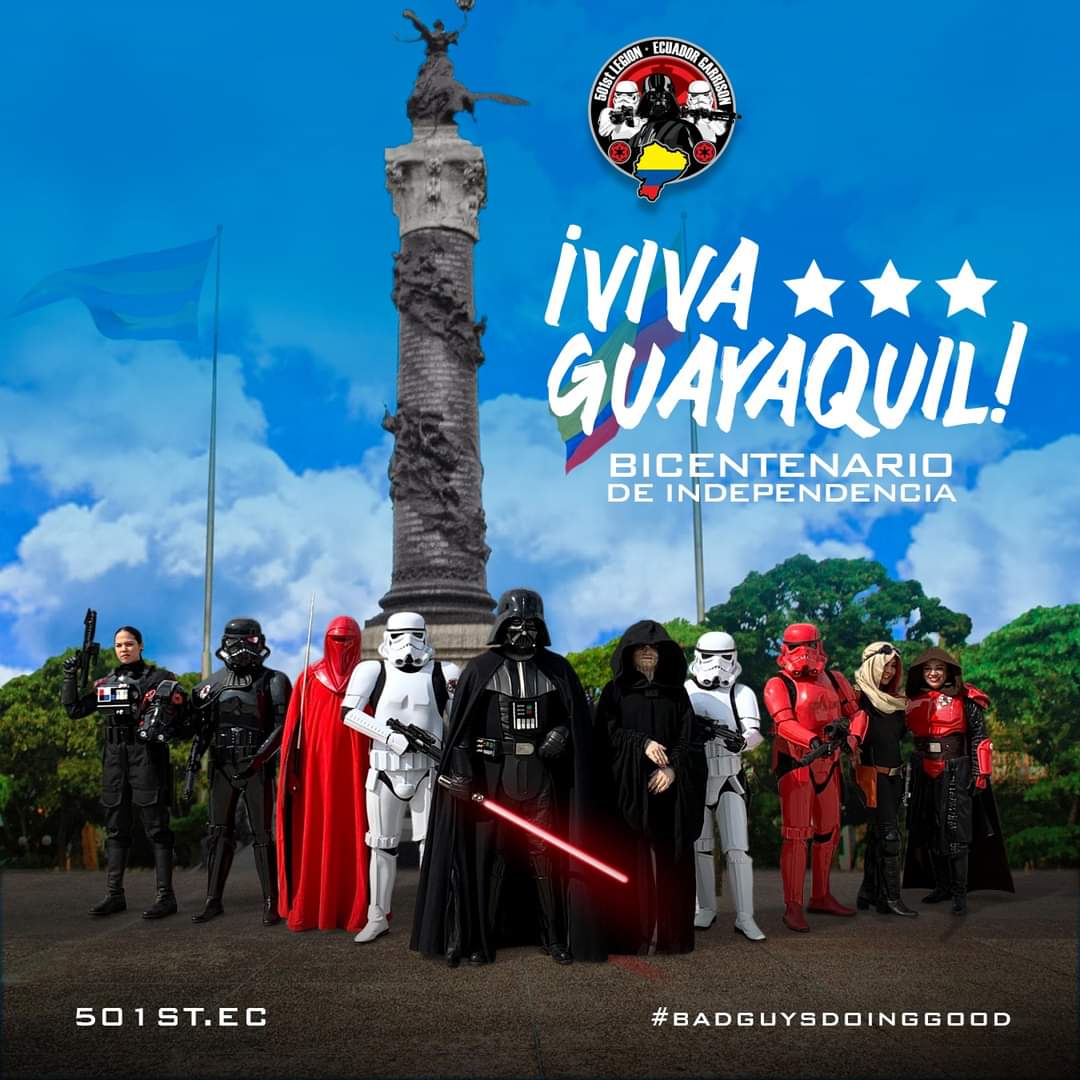 Hace 200 años la Perla del Pacífico se levantó y alcanzó su libertad, y hace 11 años vio el origen del Imperio en Ecuador. En su Bicentenario de Independencia, ¡que #VivaGuayaquil! 💙🤍💙🤍💙 

#501stLegion #BadGuysDoingGood #GYEImperialSquad #GuayaquilBicentenario