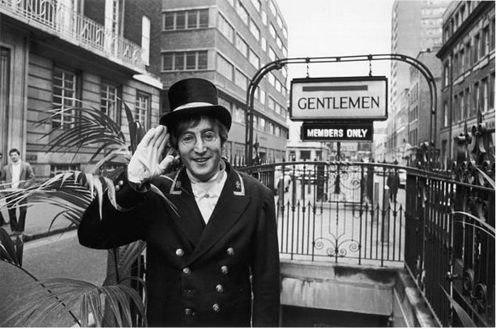 John Lennon dressed as a Public Lavatory Commissionaire during the filming of the Not Only...But Also Xmas SpecialPhoto: Ron Case, 1966 #JohnLennon80  