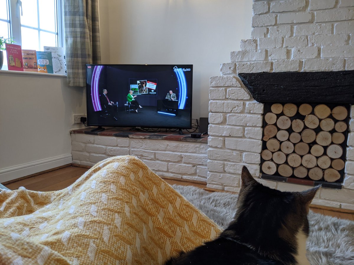 Watching our conference from a TV studio, on the sofa with a brew, a blanket and the cat! Good luck to the awards finalists this evening! #yhgconnect2020