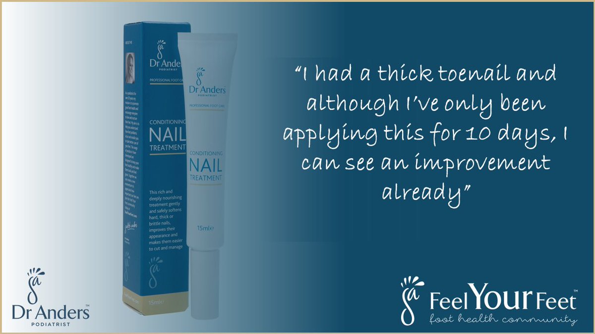 FeelYourFeet's tweet photo. #FridayFeedback! This rich and deeply nourishing treatment gently and safely softens hard, thick or brittle nails, improves their appearance and makes them easier to cut and manage. #FeelYourFeet #DrAnders #Feet 
#Podiatrist #Podiatry #FootCare #Diabetes #DiabetesCare #FootHealth https://t.co/9izCb4M3Zo