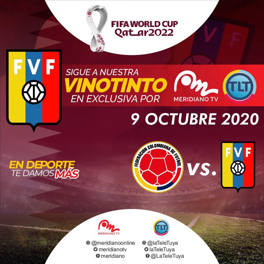 Este 9-10 viviremos la pasión de nuestra selección con la eliminatoria al mundial de #Catar2022.¡Pégate a nuestra señal con el especial #3TVINOTINTOxMTV como antesala a las 6:00 pm!
.
#COLOMBIAvsVENEZUELA⚽️
.
#meridianotv #eliminatorias #conmebol #futbol #vinotinto #venezuela