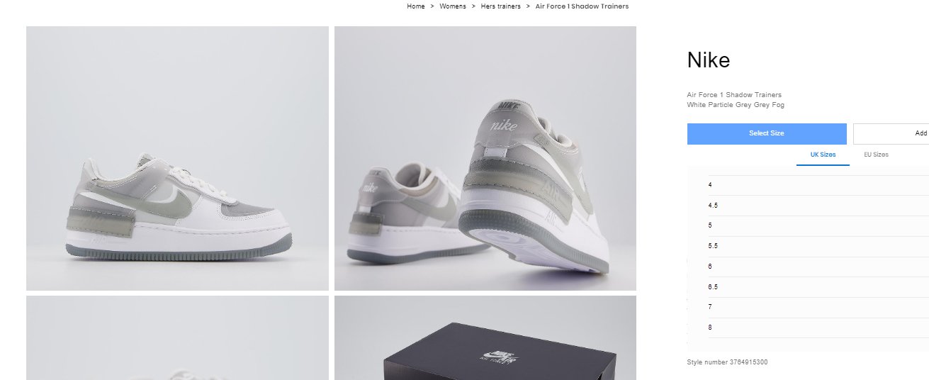 air force 1 shadow trainers white particle grey grey fog