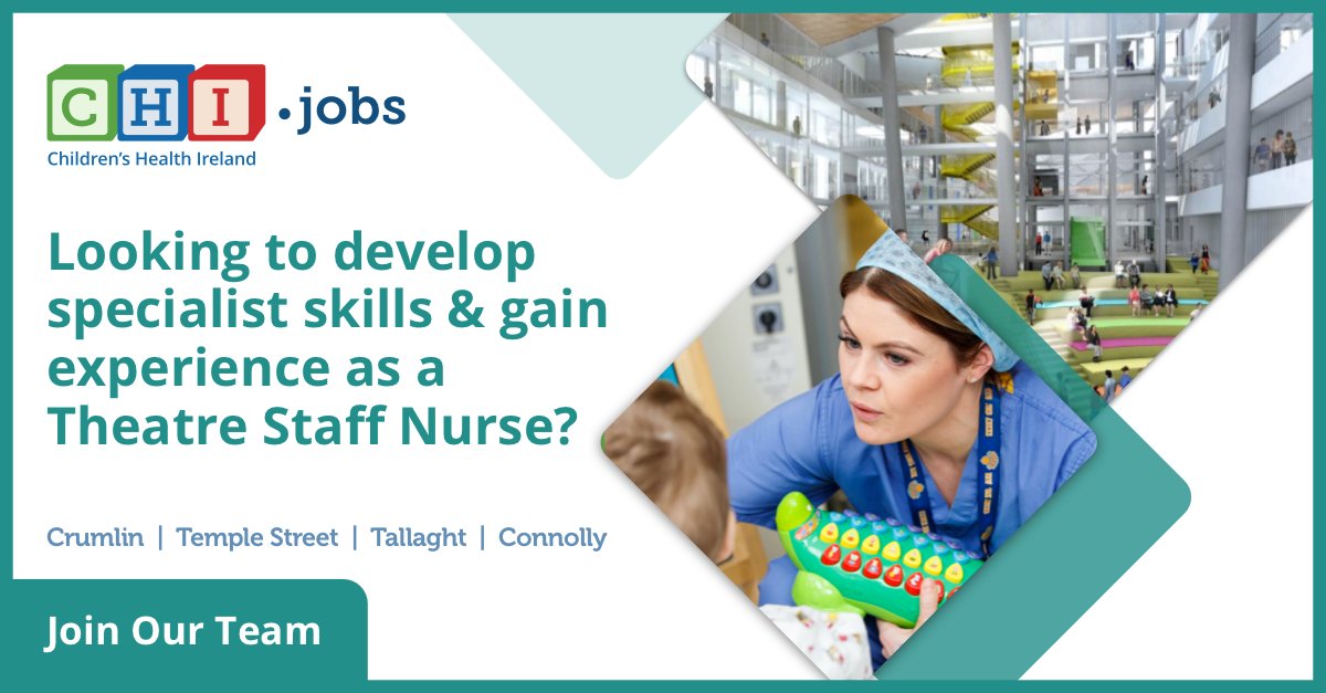 jobswithCHI's tweet photo. Our clinical teams, working at the front line of children’s healthcare, require Theatre Staff Nurses to join our team. Learn more here: https://t.co/QCsrTZs8gF #jointeamCHI https://t.co/FupiSRW2KH