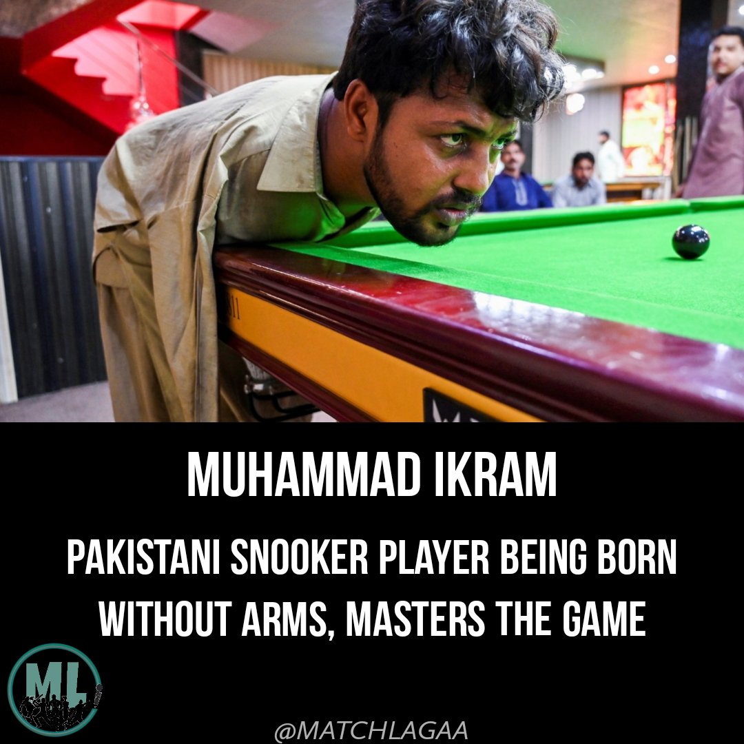 matchlagaa's tweet photo. Muhammad Ikram, Pakistani Snooker Player being Born Without Arms, Masters the Game

To know more, check this out:
https://t.co/Ud8aWgyG0k 

#MuhammadIkram #Snooker #Pakistan #PakistaniPlayer #matchlagaa https://t.co/IyUIdyxv5U