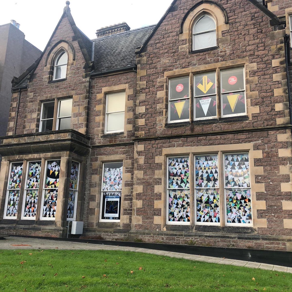 revoltshesaid's tweet photo. #WeeFlagsForChange have officially taken over @EdenCourt with positive messages of hope &amp; change. Over 1200 young people across Scotland tool part &amp; shared flags online. This display, part of #WeAreChange Festival, are up until 18 Oct. Head along, get inspired &amp; pledge too ✊🏻 https://t.co/sC3jbBbO7N