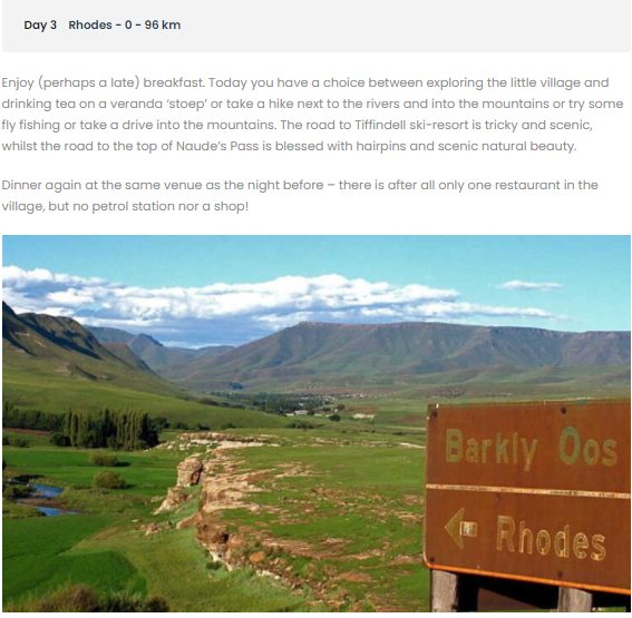 PlattelandTours's tweet photo. View DAY 3 of our @plattelandtours 9-day/8-night Eastern Cape Road Trip daily itinerary.

28 November - 6 December 2020 (Sat-Sun)

BOOK NOW: https://t.co/4YgzZ6u6bd

#roadtrip #roadtrip2020 #southafricaroadtrips #SouthAfricaisTravelReady #easterncape #Rhodes https://t.co/1mOGBITyaJ