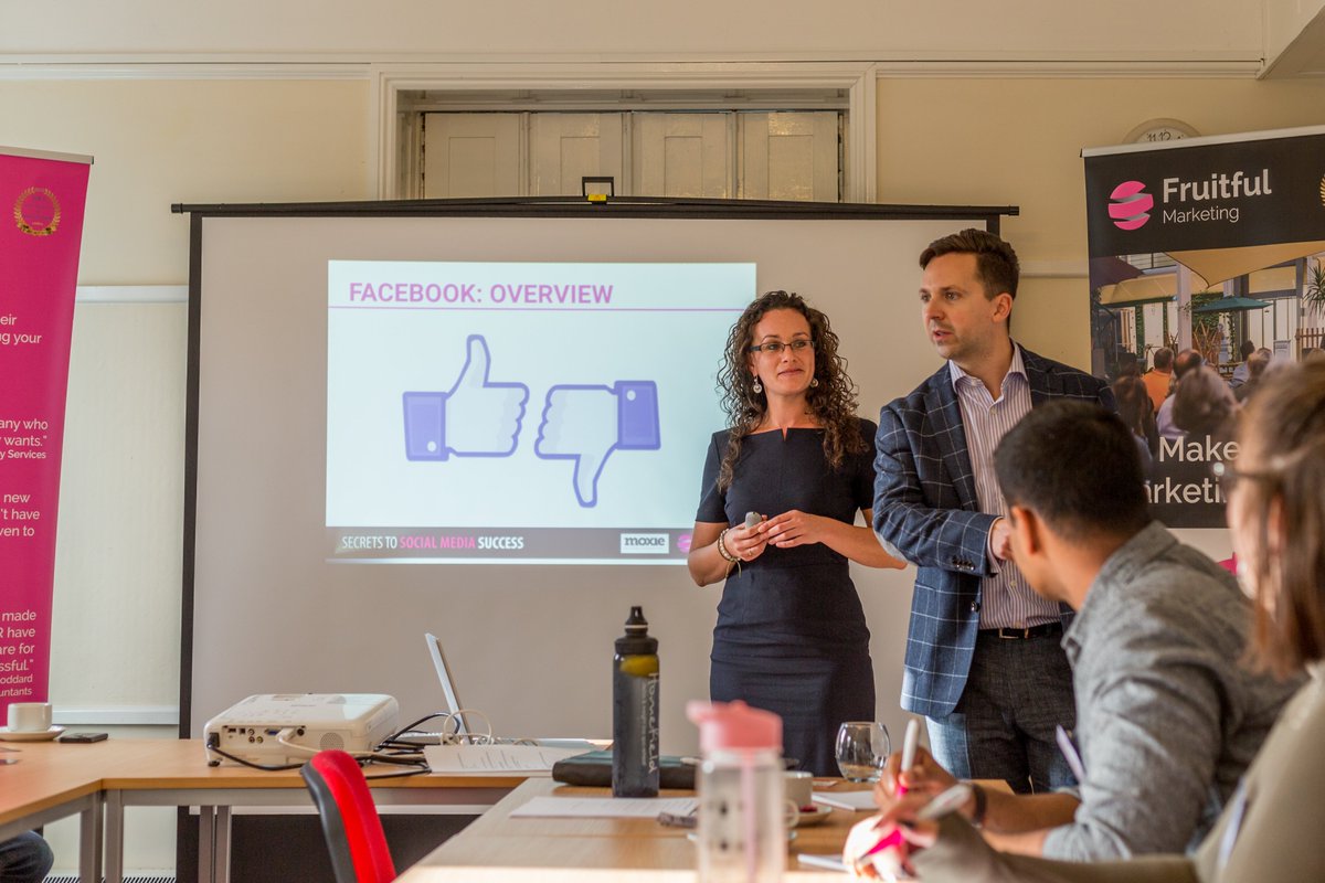 A round of applause for Tina Knowles at <a href="/wetakefabphotos/">Tina Knowles</a>; our trusted photographer for any corporate photographs, client requirements, workshops &amp; events. 👏
Here's one Tina captured of Emma and <a href="/JamesFruitful/">James Wright</a> running our 'Secrets to Social Media Success' workshop.

#Petersfield