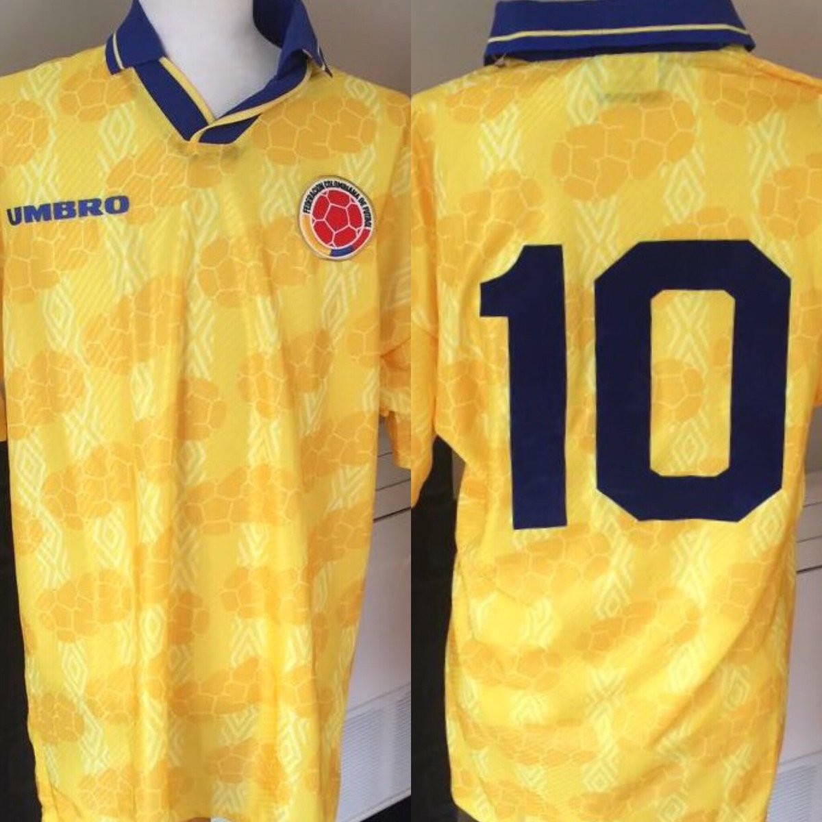 V is for.... Valderrama!

This #10 shirt was worn by 90s #Colombia  icon Carlos Valderrama in a '94 World Cup warm up match against Northern Ireland!

#AlphabetOfShirts