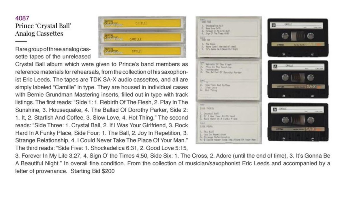 Alan Leeds also said there were ‘reference discs’, hard shellac acetates of an album that would be mastered for ‘P to live with & make decisions about what he wanted to change.’This is borne out by these E Leeds master tapeslabelled “Camille” but the tracklisting is for CB!