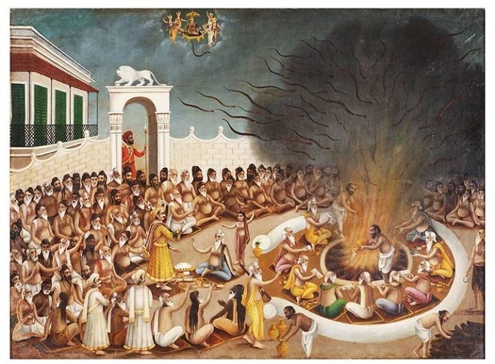 This is the setting where the Mahabharata was first recited, according to Story. We see thousands of snakes engulfed by a giant flame, while a young boy and an elderly sage argue with the king.After Arjuna's grandson, Parikshit was killed by a snake-bite, #Mahabharat