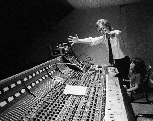 Some day all this will be yours.John Lennon showing Sean the mixing table at The Hit FactoryPhoto: Bob Gruen, 1980 #JohnLennon80  