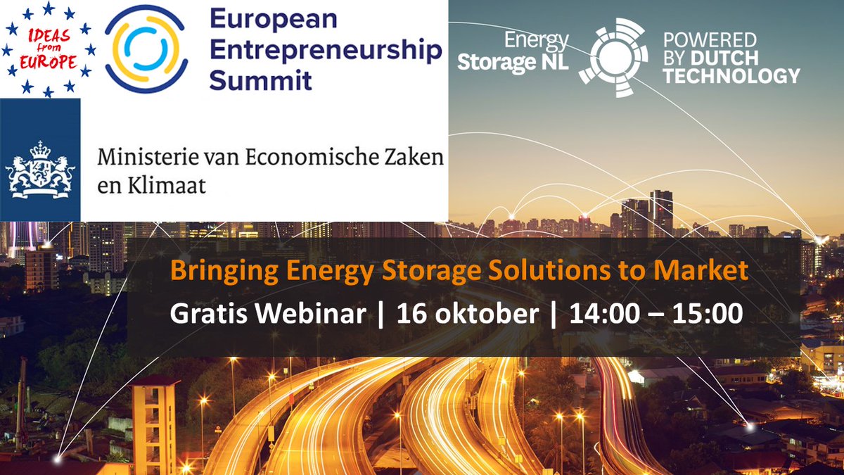 Hoe zetten we innovatieve Nederlandse energieopslagoplossingen op de wereldkaart? Het antwoord op die vraag en meer bespreken we volgende week tijdens het gratis webinar 'Bringing Energy Storage Solutions to Market' energystoragenl.nl/event/webinar-…