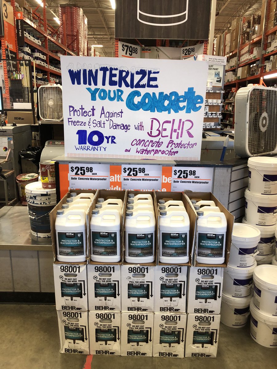 Zach Stonerock (@behrrepzach) on Twitter photo Protect your concrete with the <a href="/BehrPaint/">BEHR Paint</a> Concrete waterproofer and protector! Big thanks to store #3816 for partnering with me to set up this display. That’s why they lead Columbus in class 12 comp! Now let’s sell it all!!! #TheyHaveTheBestBehrRepToo 🤷🏼♂️ Protect your concrete with the <a href="/BehrPaint/">BEHR Paint</a> Concrete waterproofer and protector! Big thanks to store #3816 for partnering with me to set up this display. That’s why they lead Columbus in class 12 comp! Now let’s sell it all!!! #TheyHaveTheBestBehrRepToo 🤷🏼♂️