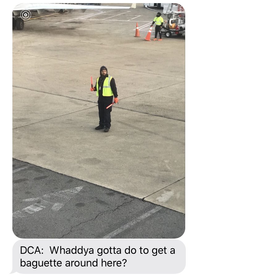 liltrombs's tweet photo. my dad once told me that at airports in Paris, they actually used to use baguettes to direct traffic on the runway, and well.... https://t.co/WXIJVWGzzW