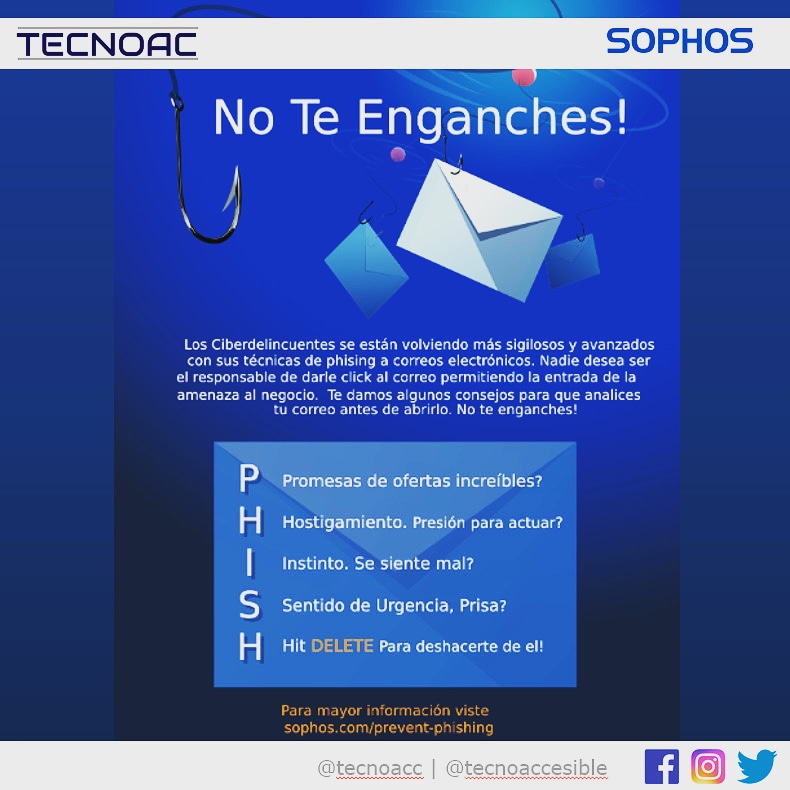 Tecnoacc's tweet photo. No seas víctima del Phishing! Contáctanos para asesorarte 
 ☎ 836 5272 ó escríbenos 📩 ventas@tecnoac.com
#Sophosxg #ciberseguridadpanama #sophospanama https://t.co/AhIuY8be6i