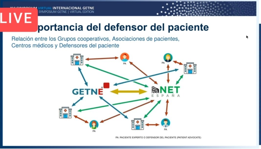 GrupoGetne's tweet photo. Ahora mismo en #GETNE20 el debate sobre el futuro de la investigación en tumores endocrinos y #TNE de la mano de las asociaciones @Netespana, @pheipas y @aecat_es. https://t.co/HAt9tVN8WJ
