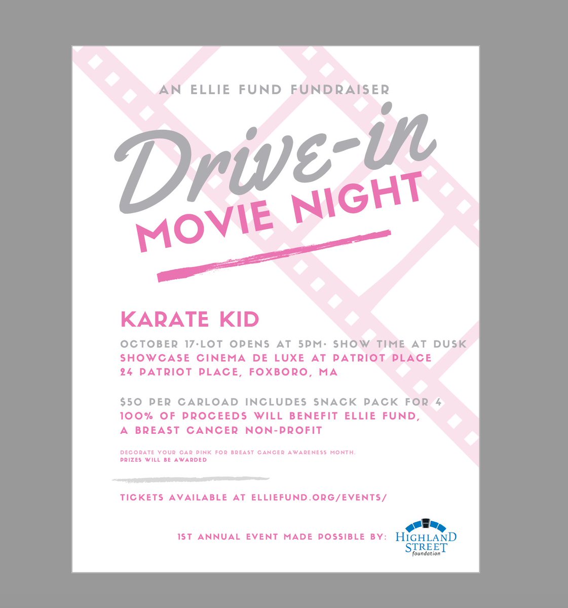 October is breast cancer awareness month.  Please consider participating in this great event hosted by the Ellie Fund.