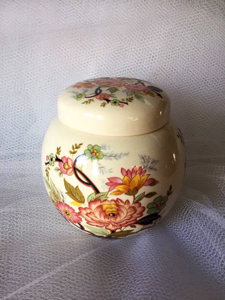Excited to share this item from my #etsy shop: Sadler Ginger Jar Vintage 40s, Asian Oriental Floral Pattern Collectible Ceramic, Ceramic Lidded Vase, Jewelry Trinket, English Ceramic https://t.co/TkCsiYoFUd
#gingerspice #vasa https://t.co/WJcLa2sAWj