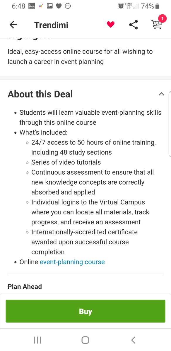 Online event planning course for $5?? Might be something you are into if you like the process of planning a party. I love that part. Picking the decorations and organizing entertainment, such fun! https://www.groupon.com/deals/trendimi-718059009?utm_source=&utm_campaign=UserReferral_ma