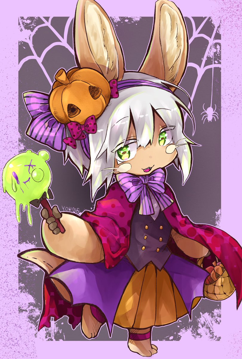 ナナチ(メイドインアビス) 「お菓子くれくれハロウィンナナチ? 」|ゆーむず🐾のイラスト