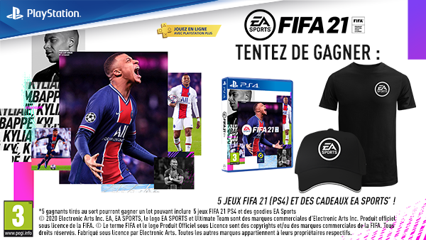 Micromania_Fr's tweet photo. Pour fêter la sortie de #FIFA21 aujourd'hui, nous vous proposons un jeu-concours ! Tentez de remporter votre jeu #FIFA 21 sur PS4 ainsi que des goodies EA Sports ! 

RT &amp; Follow @Micromania_Fr ! Tirage au sort dans une semaine ! https://t.co/GabTGGkX0D
