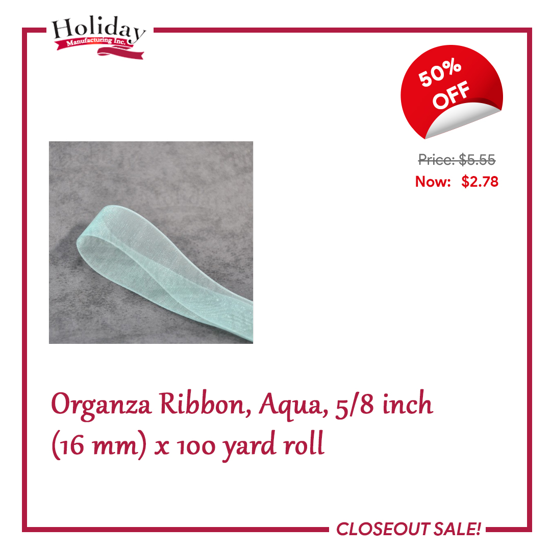 Make your decorations extra special 🎊and shape your creative craft ideas with our feather-light, stitched-edge Aqua Organza Ribbon, made just for you!💝
.
 #organdyribbon #organzaribbon #ribbonorganza  #holidaybows  #closeoutsale #framingham #massachusetts #springfield #atlanta