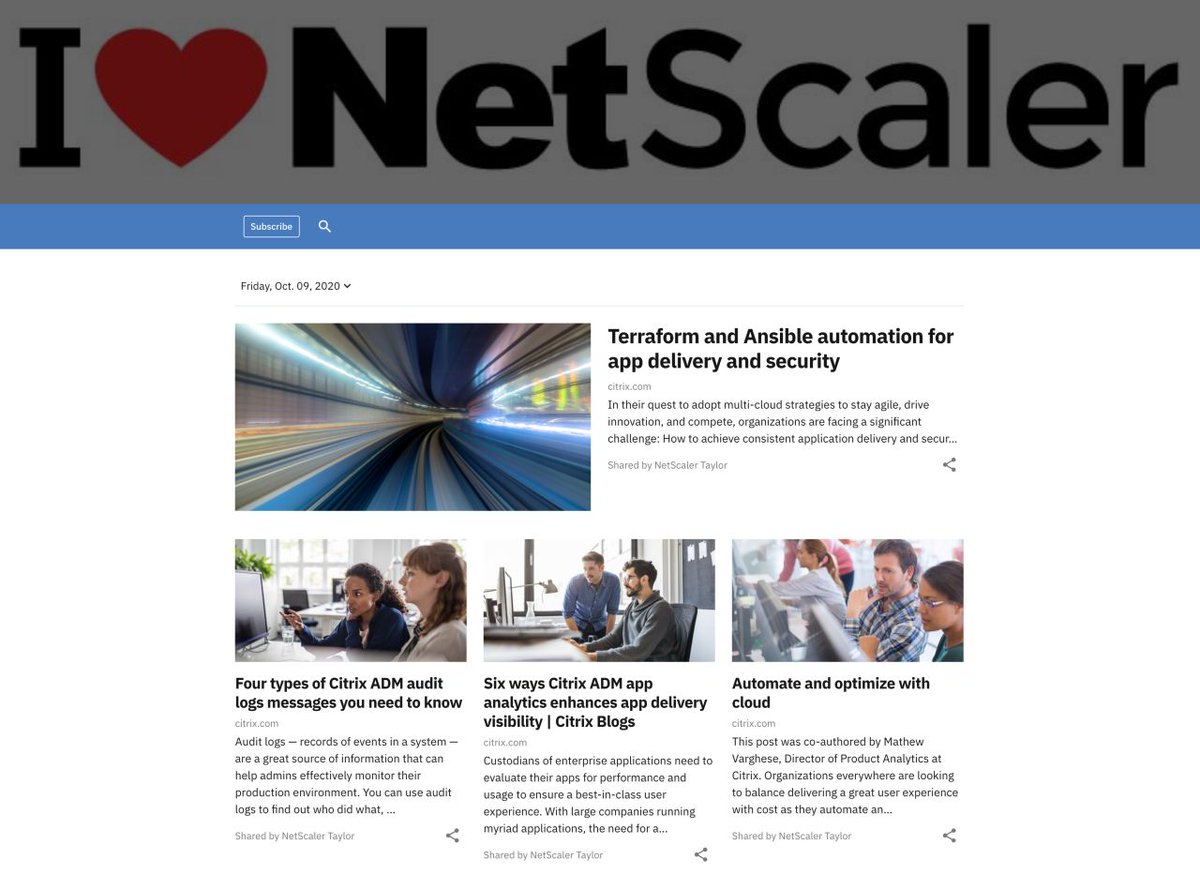 In this week's issue - #Citrix #ADC #firmware updates, #Pooled licensing, #API security &amp; #ADM Service.
Make sure you don't miss out, register to receive in your inbox every Friday ilovenetscaler.com
#Citrix #CitrixCloudNetworking #NetScaler #cloud #cloudsecurity #visibility