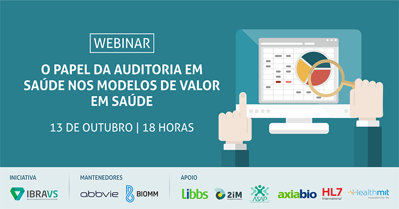 Ibravs18's tweet photo. Participe do 10º Webinar da nossa "Agenda do Conhecimento 2020", que acontece no dia 13/10, às 18h, sobre o tema: “O PAPEL DA AUDITORIA EM SAÚDE NOS MODELOS DE VALOR EM SAÚDE”. Inscreva-se já: https://t.co/pRM9TKmDox #farmacoeconomia #vbhc #valoremsaúde #valuebasedhealthcare https://t.co/ftt0IqW52y