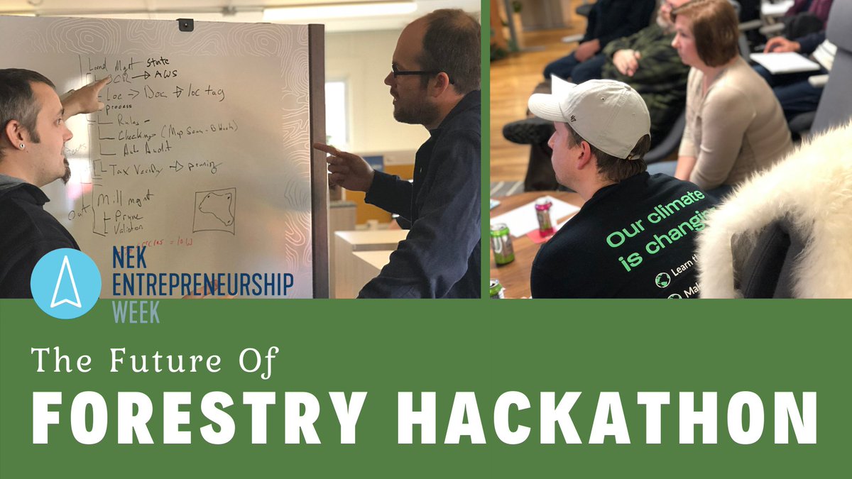 We're hosting our Future of #Forestry #Hackathon as part of #NEKEntrepreneurshipWeek again this year! Curious what it's all about? More info at nekentrepreneurshipweek.com, or join our Facebook livestream for the Kickoff on Monday 10/12, or the award presentation on Friday 10/16.🌳
