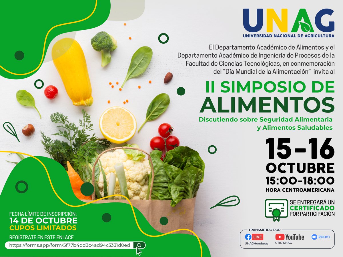 gabifretes's tweet photo. Con gusto los invito a participar de este simposio la próxima semana. Estaré hablando sobre entornos alimentarios escolares. El evento es libre y solo deben inscribirse aquí 👇
https://t.co/AQASBo0NlX
Los esperamos! 🍓🥦🥕
Gracias a UNAG Honduras por la invitación. https://t.co/751Va7fS3S