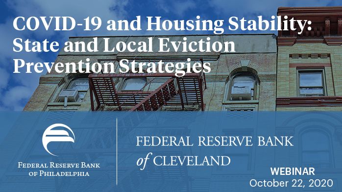 Join @ClevelandFed & @philadelphiafed on Oct 22 for COVID-19 & Housing Stability: State & Local Eviction Prevention Strategies. Hear how local governments can support at-risk renters & learn about research on housing instability caused by #COVID19: https://t.co/24TNhMF15v https://t.co/wsRj2Bkd0R