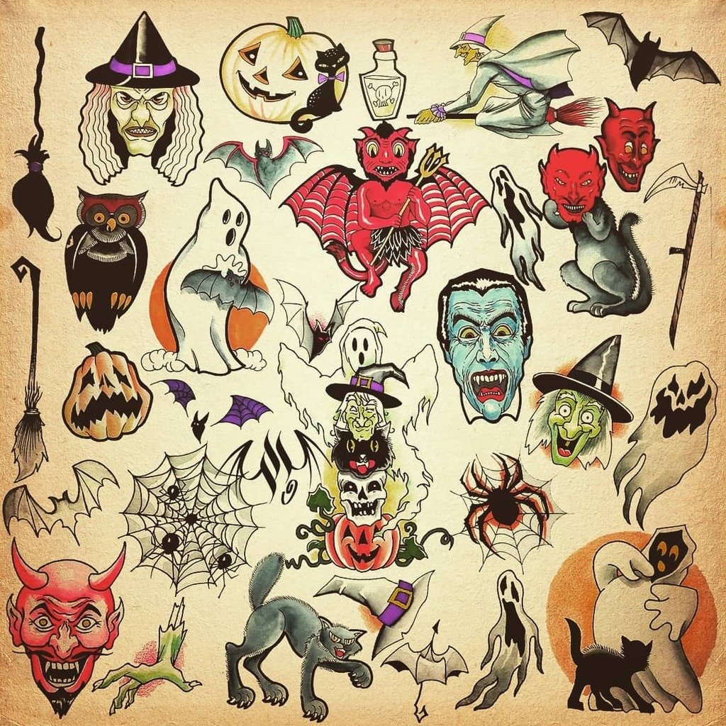 Alice Lorraines HALLOWEEN TATTOO FLASH  Gray Goat Tattoo  Facebook