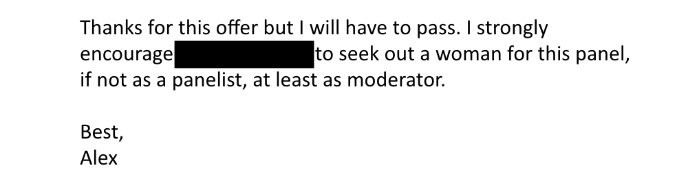 my current answer to invitations to moderate all-male panels at your conference