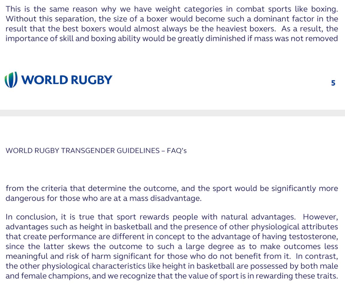 2. Many people have advantages in sport - tall people have an advantage in basketball, isn’t that same as transgender women having strength, mass, speed or power advantages?