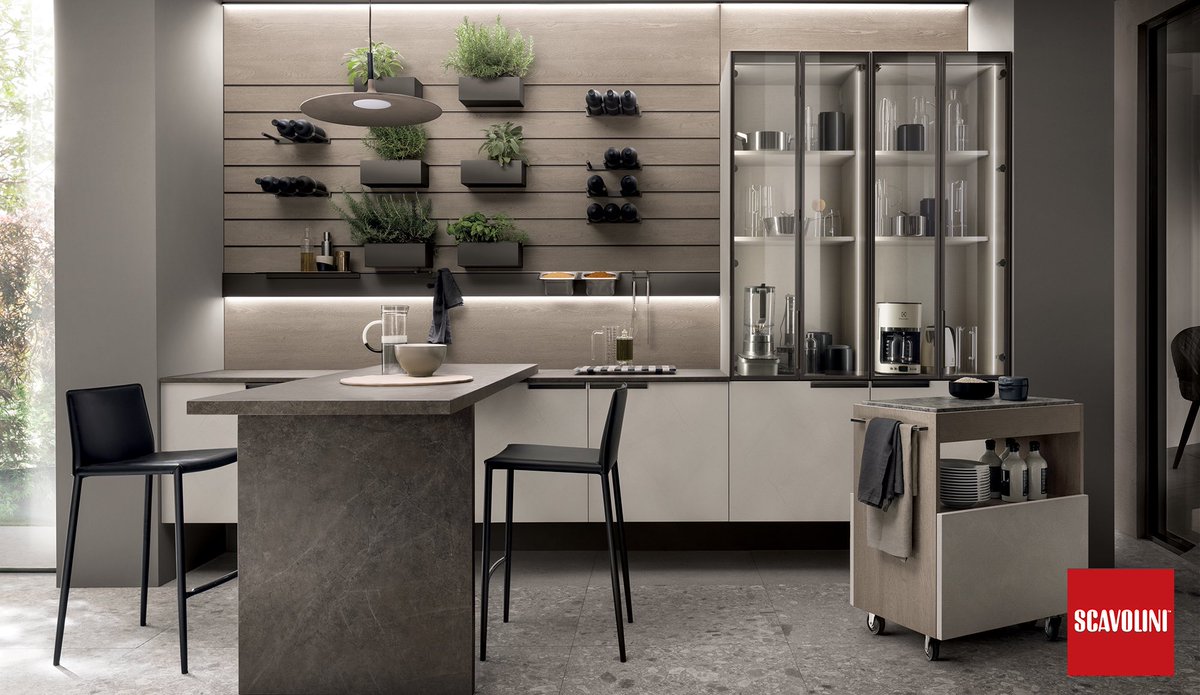 StorePreston's tweet photo. Redefining the traditional characteristics of a kitchen with flexible wall storage and mobile workspace! 
#scavolini #scavolinikitchen #kitchendesign #interior #interiordesign https://t.co/fUI018b6Cw