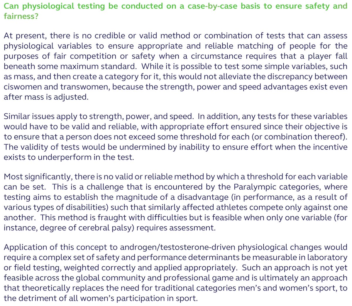 3. Can you not assess trans women on a case by case basis? (this question dulls my belief in people, really…Imagine trying this out for a really poor heavyweight boxer who wants to fight lightweight. Or adults wanting to play against kids)