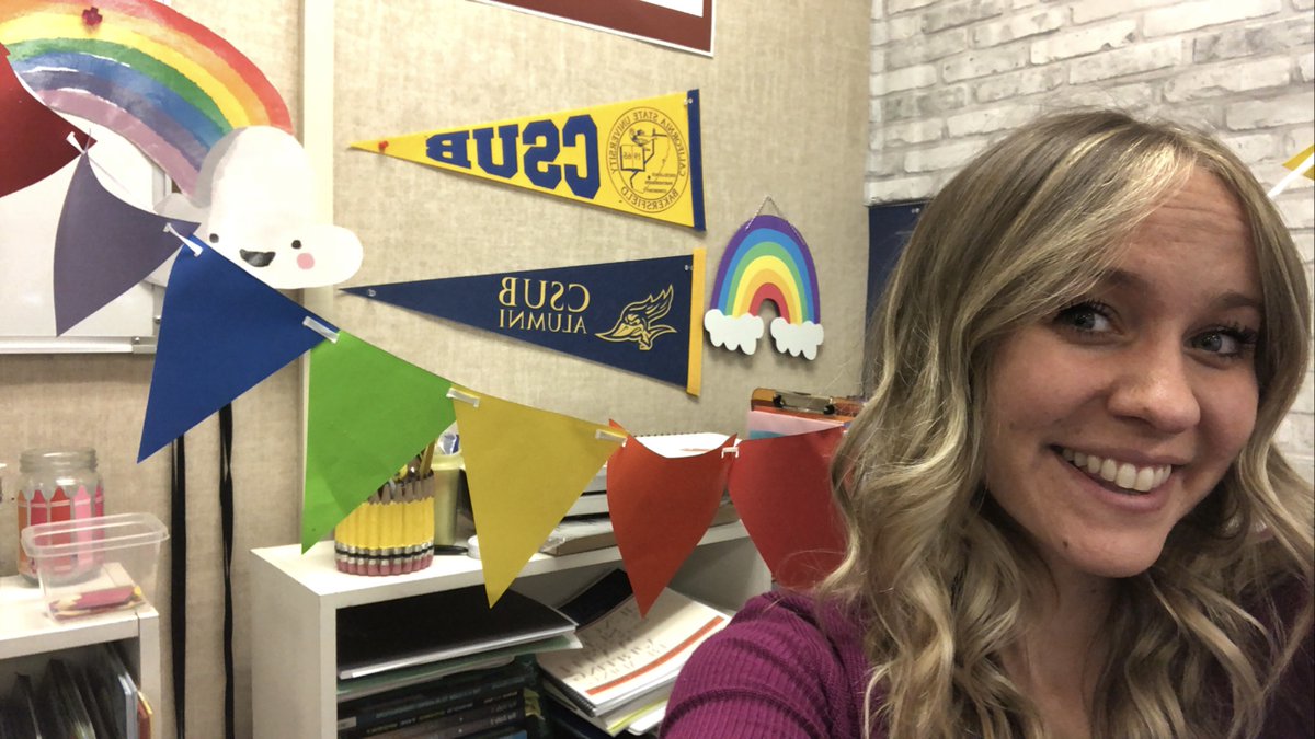 It's been about a month of teaching from home, so I'm excited to be back in the rainbow room! I'm here to see some of my Rainbow Crew at distribution today during lunch! #rainbowcrew #teamBCSD #wearewilliams #gowildcats