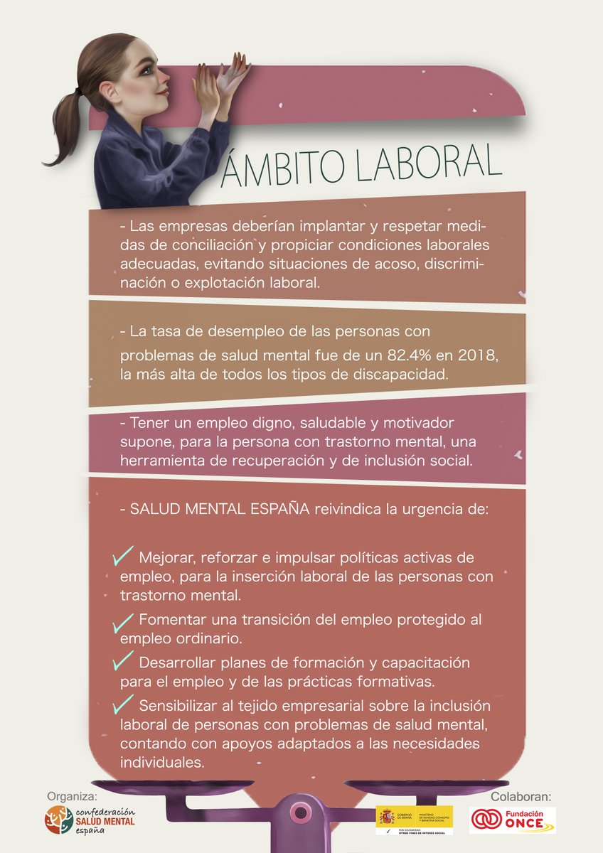 👨🏾‍💻👩🏽‍🔬👩🏿‍🚀👨‍✈️👩🏽‍🌾👩🏽‍🔧👷🏿‍♂️ Tener un #empleo digno, saludable y motivador es beneficioso para cualquier persona. En el caso de aquellas que tienen un problema de #SaludMental, supone una herramienta para su recuperación y para formar parte activa de la sociedad #DíaMundialSaludMental