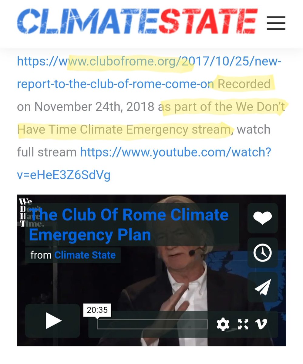 6) We know from previous research that Greta is being taken around the world with the help and funding of organizations like "We Don't Have Time", who are supported by NGO's like the Club of Rome.