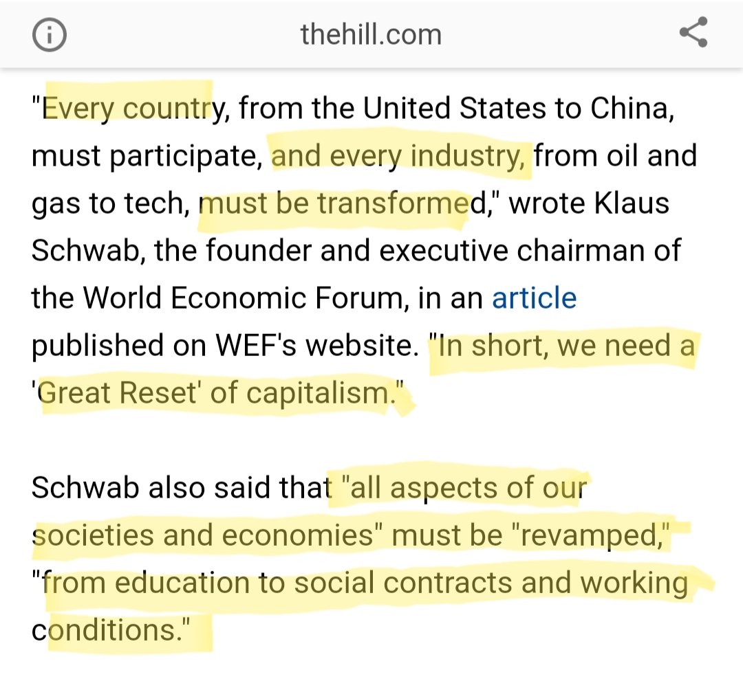 7) This is just one of the countless examples of how this Reset has been marketed to youth and young adults around the world. We have seen, however, much more robust efforts through the World Economic Forum."Every country ... and every industry ... must be transformed."