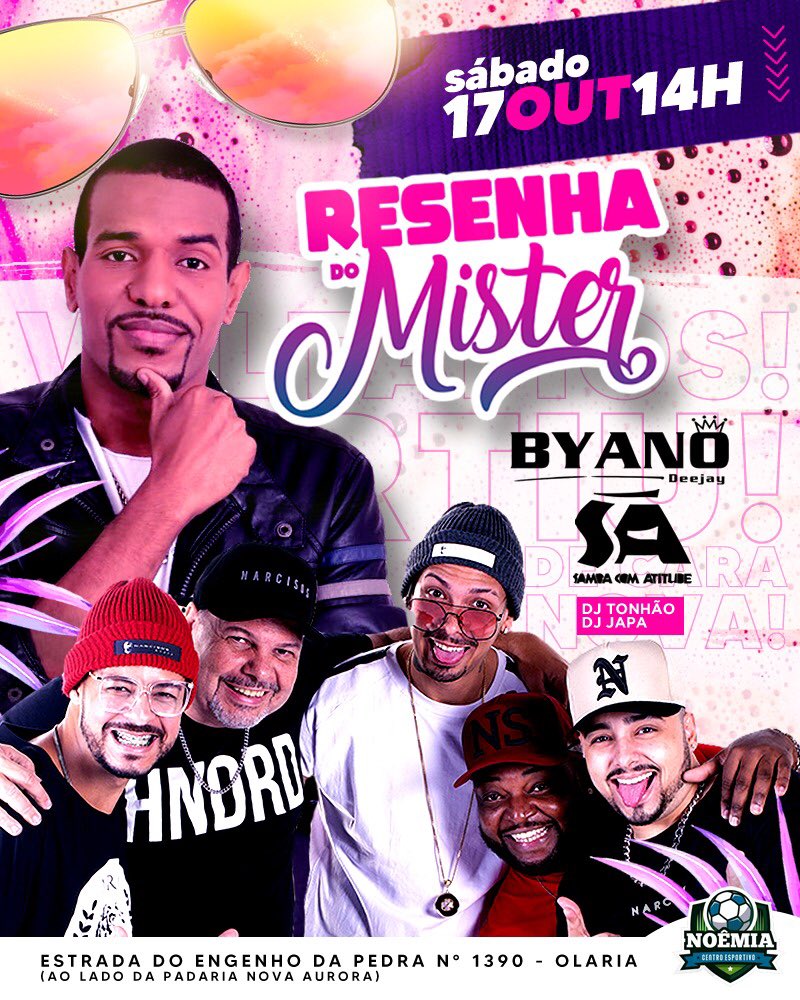 resenhadomister's tweet photo. Explana pra GERAL, sábado dia 17/10 nossa edição da resenha do mister vai ter #Djbyano e #sambacomatitude 💥🚀🚀
ENTRADA 0800 até 17h 👀🤪 https://t.co/Hqyf3fTldM