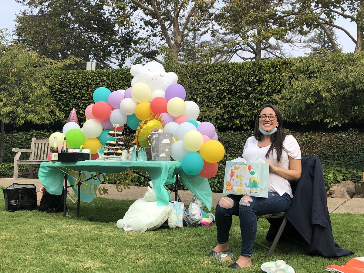 Congrats to our 2nd year fellow Lea Bornstein! About to become a new mom! Thanks to Heather and Rina for organizing a great pandemic baby shower! Loved the socially distanced, public health approved celebration!